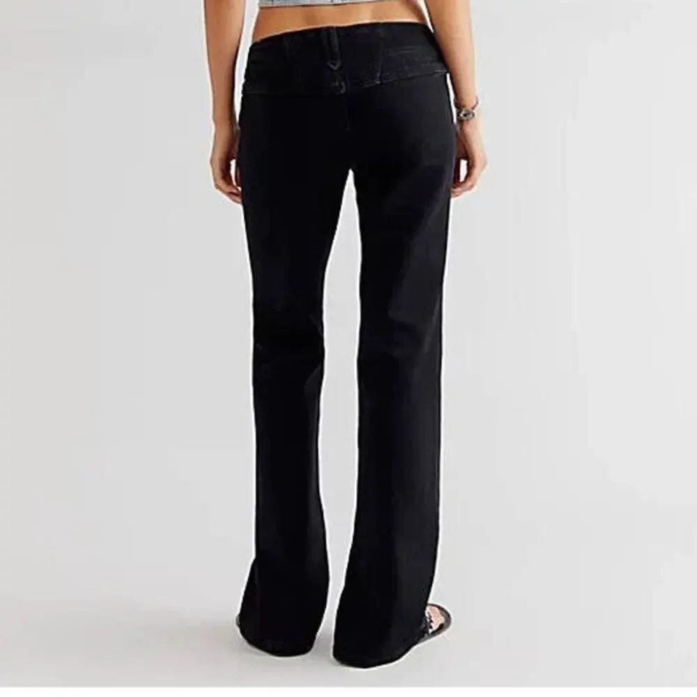 New Free People We The Free Black Stillwater Low Rise Flare Jeans Size 28